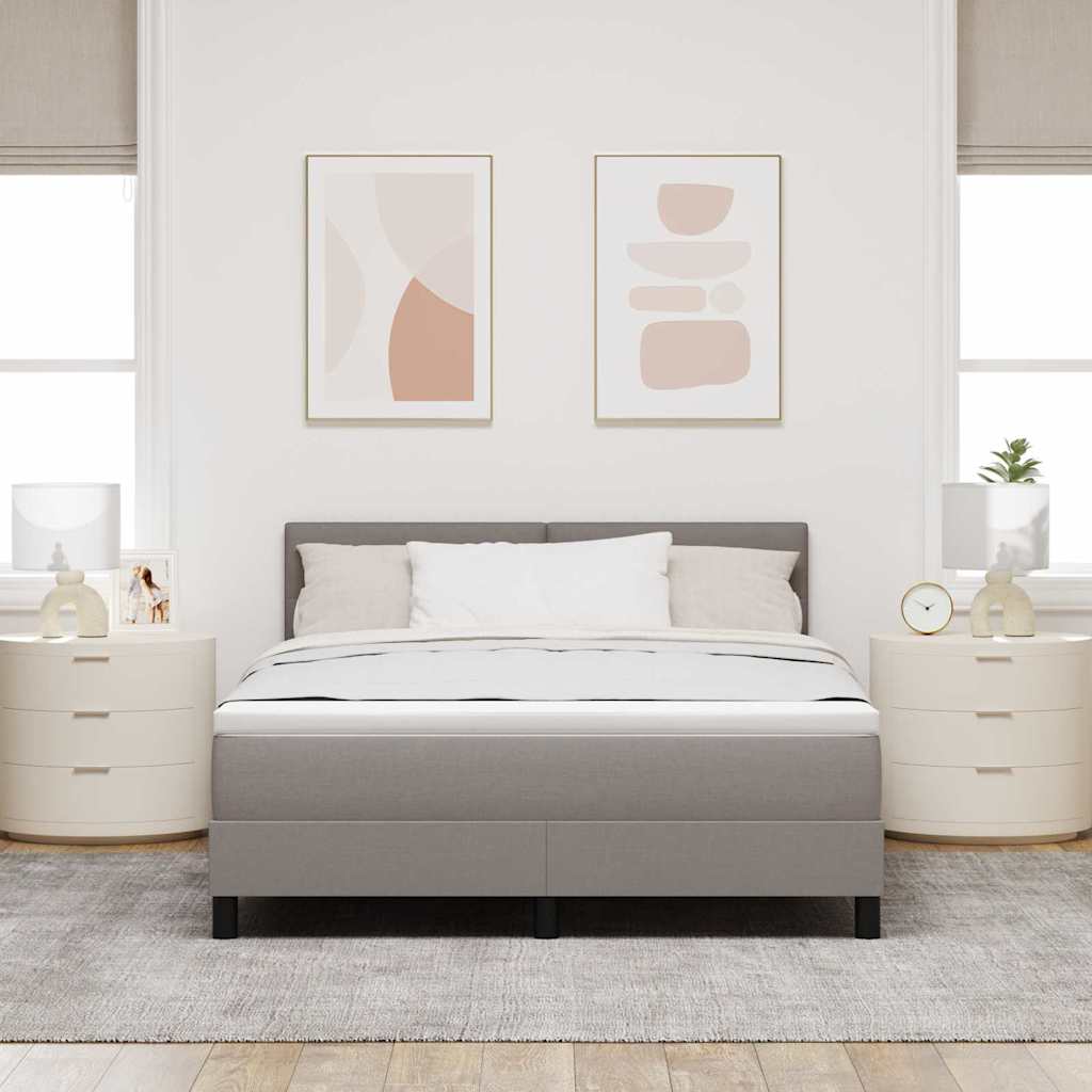 Krevet s opruga kutije Sivo-smeđa 160 x 200 cm tkanina