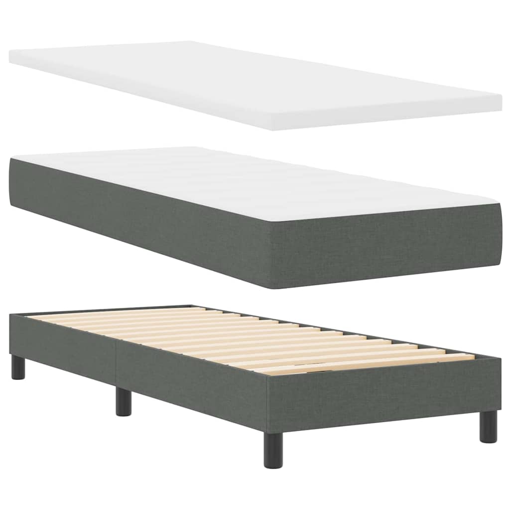 Krevet s opruga kutije Tamno siva 80 x 200 cm tkanina
