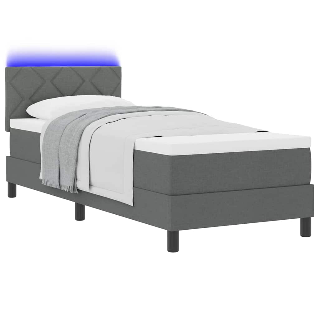 Krevet s opruga kutije Tamno siva 80 x 200 cm tkanina