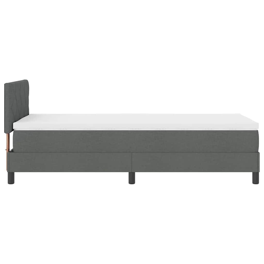 Krevet s opruga kutije Tamno siva 90 x 190 cm tkanina