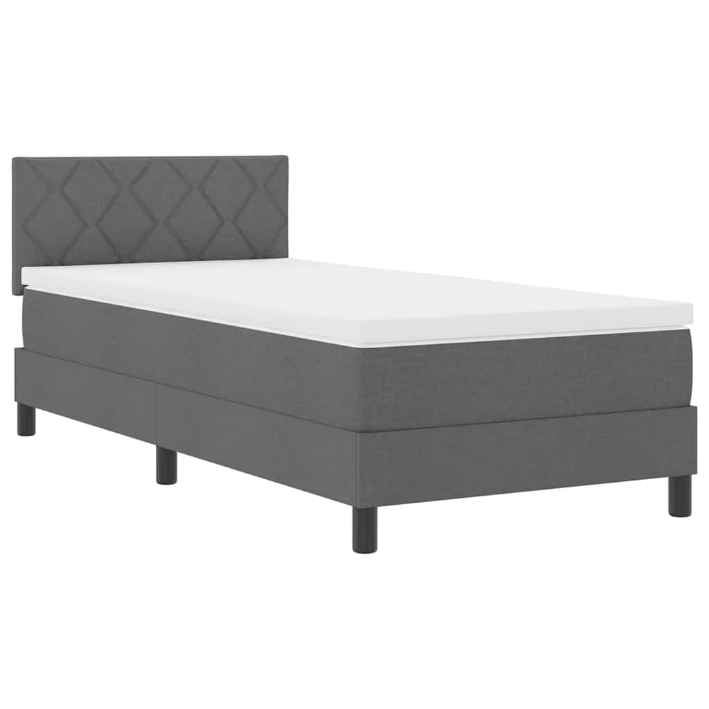 Krevet s opruga kutije Tamno siva 100 x 200 cm tkanina