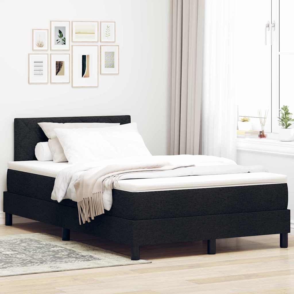 Krevet s opruga kutije s LED trakama Crna 120 x 200 cm tkanina