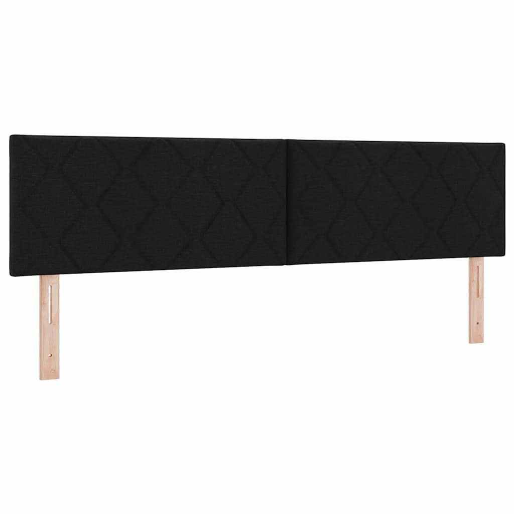 Krevet s opruga kutije s LED trakama Crna 180 x 200 cm tkanina