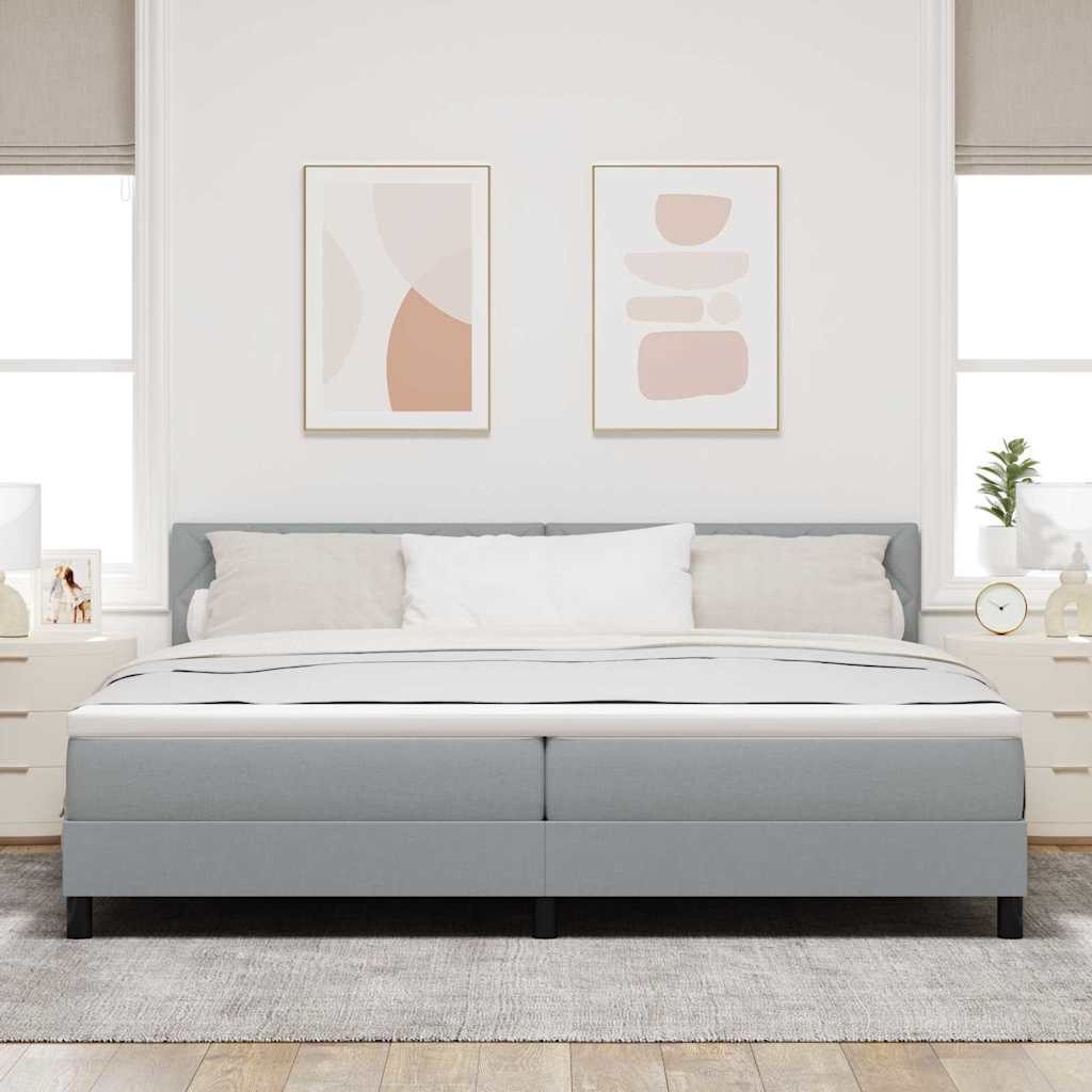 Krevet s opruga kutije Svjetlosiva 200 x 200 cm tkanina