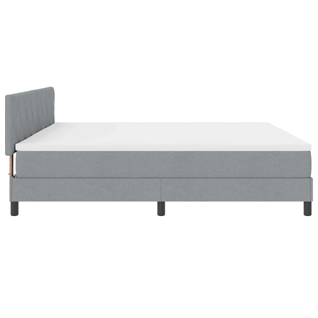 Krevet s opruga kutije Svjetlosiva 200 x 200 cm tkanina