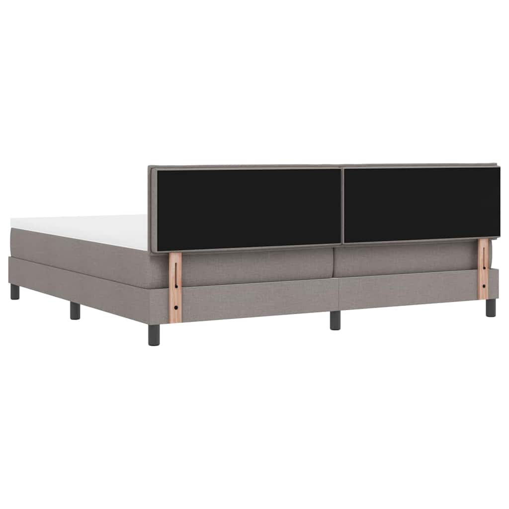 Krevet s opruga kutije Sivo-smeđa 200 x 200 cm tkanina