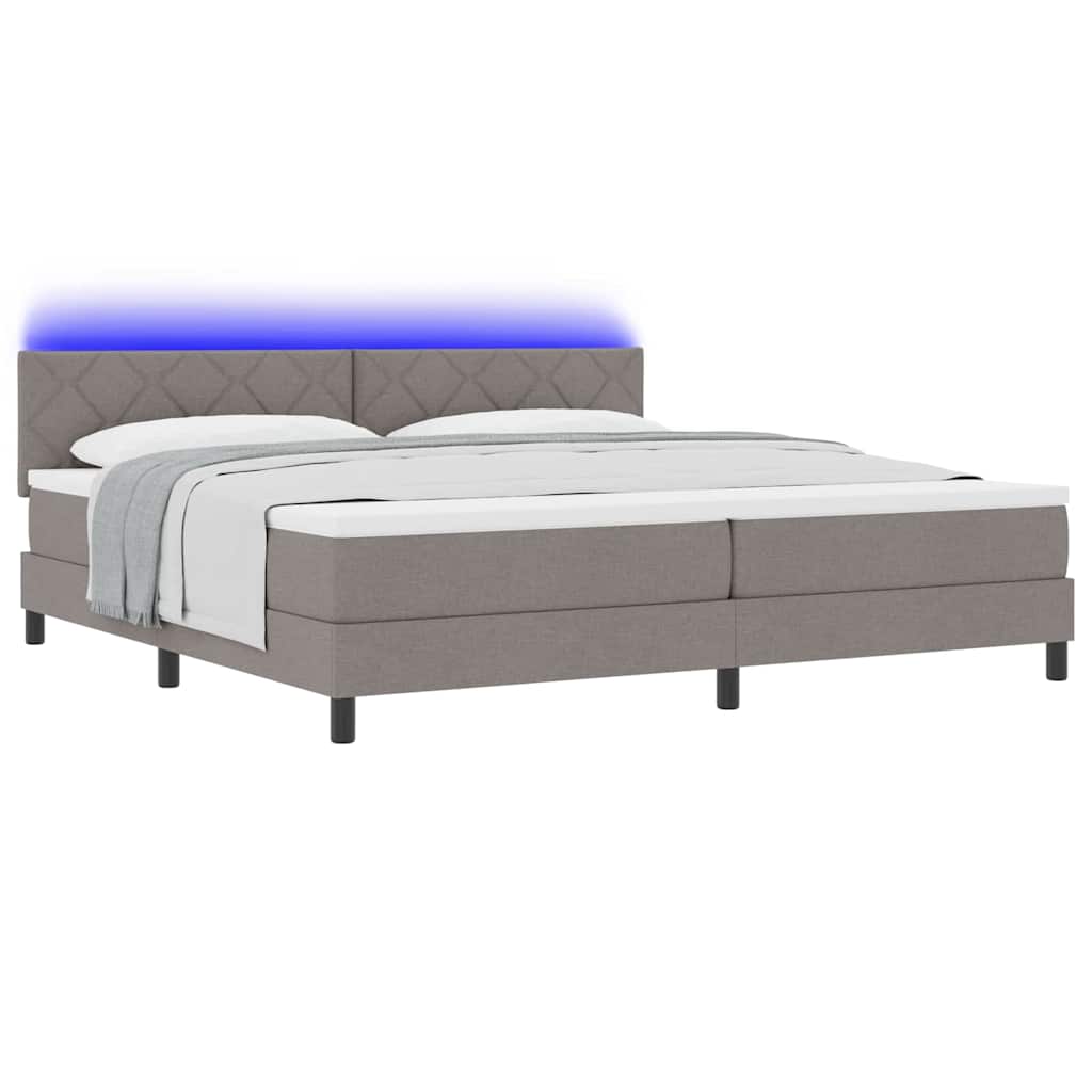 Krevet s opruga kutije Sivo-smeđa 200 x 200 cm tkanina