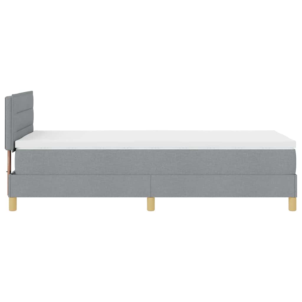 LED Box Spring Krevet Svijetlo siva 80 x 200 cm tkanina