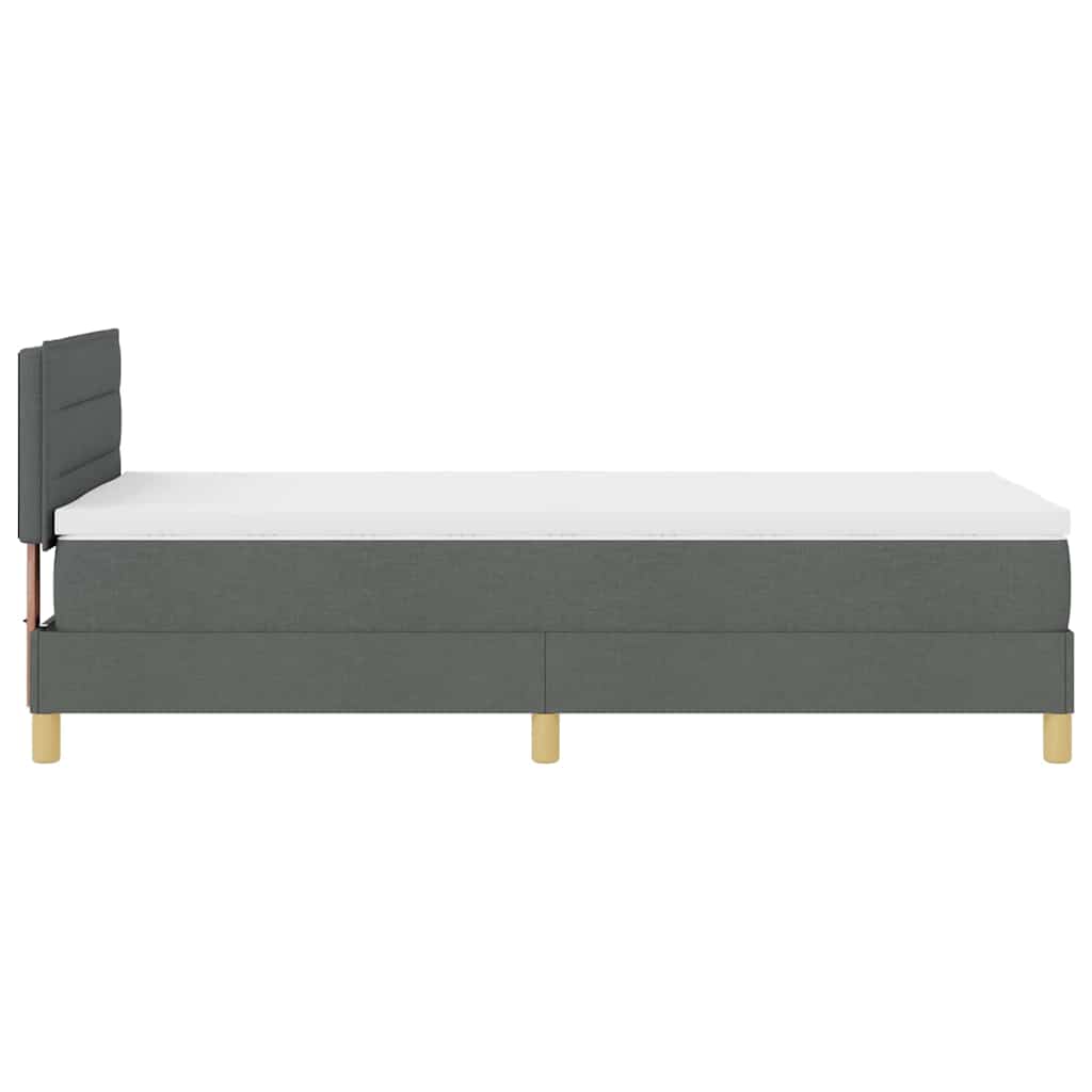 LED Box Spring Krevet s jastukom Tamno siva 80 x 200 cm tkanina