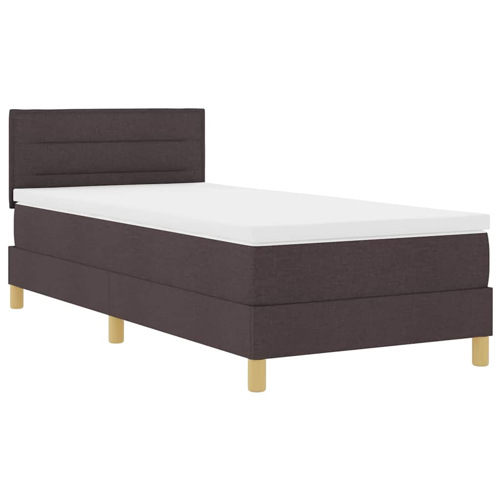 LED Box Spring Krevet Tamno smeđa 80 x 200 cm tkanina