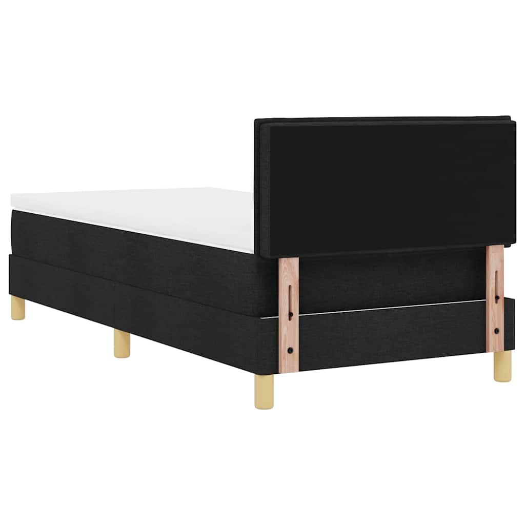 LED Box Spring Krevet s LED trakama Crna 90 x 200 cm tkanina