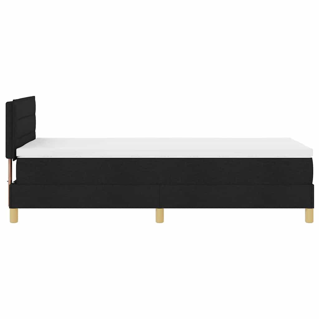 LED Box Spring Krevet s LED trakama Crna 90 x 200 cm tkanina