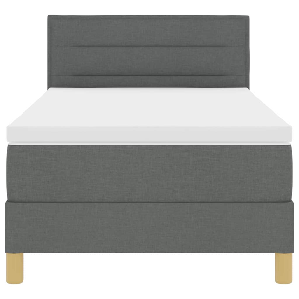 LED Box Spring Krevet Tamno siva 100 x 200 cm tkanina