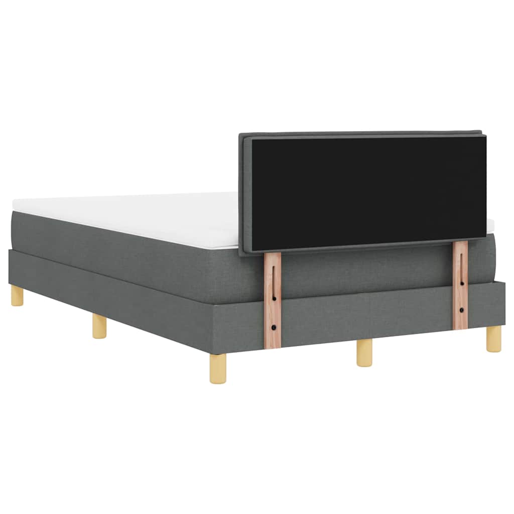 LED Box Spring Krevet Tamno siva 120 x 190 cm tkanina