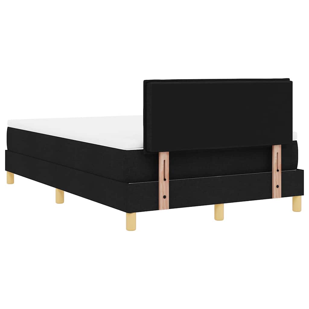 LED Box Spring Krevet s LED trakama Crna 120 x 190 cm tkanina