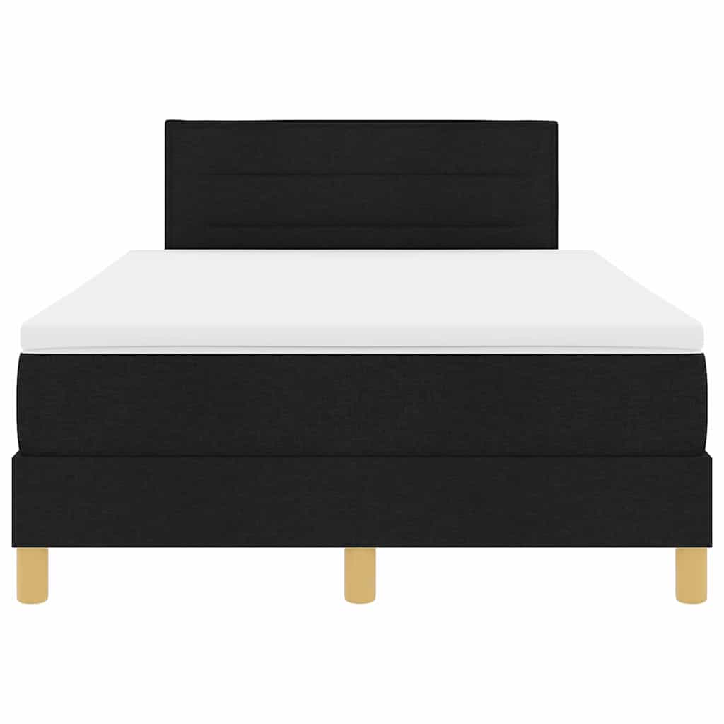 LED Box Spring Krevet s LED trakama Crna 120 x 190 cm tkanina