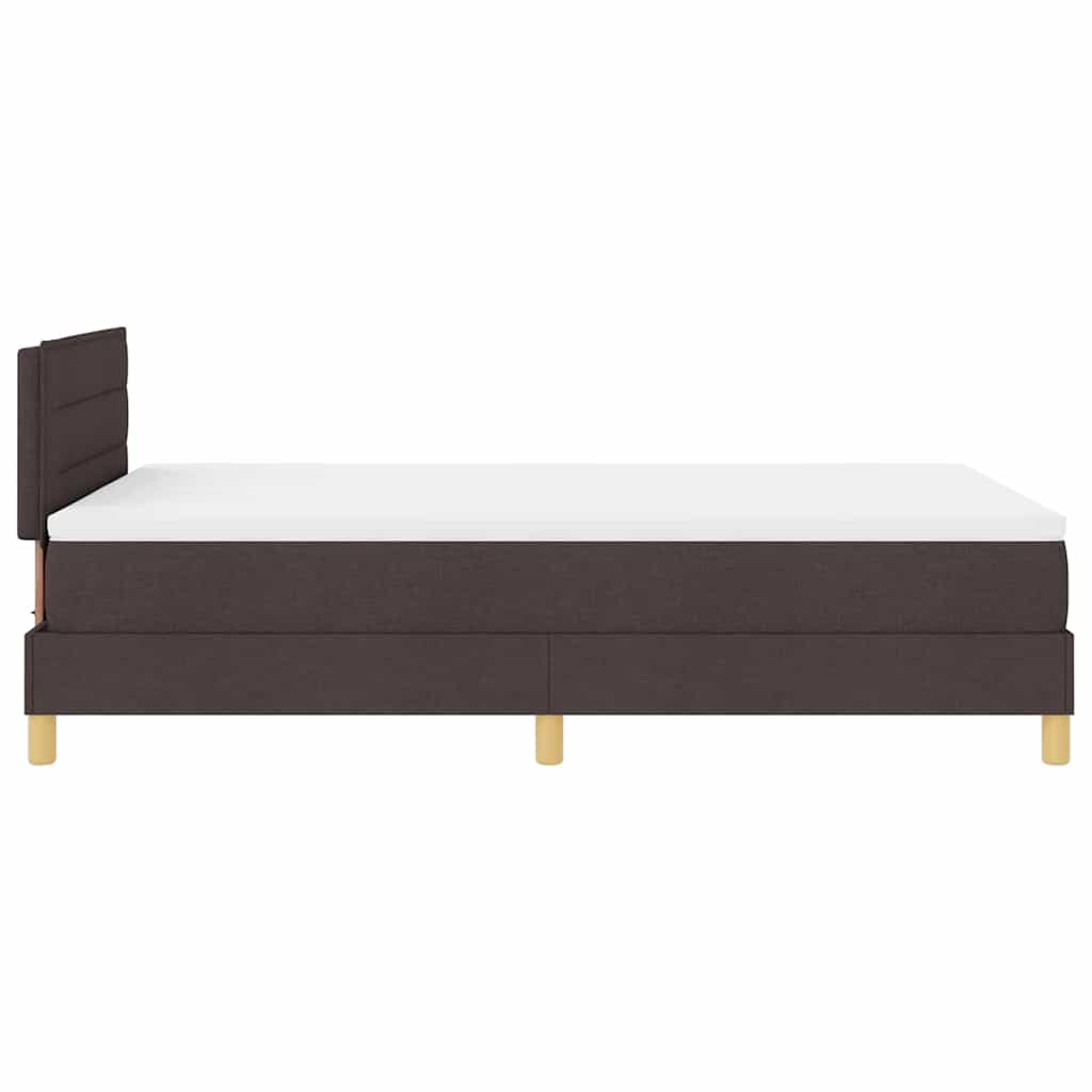 LED Box Spring Krevet Tamno smeđa 120 x 190 cm tkanina