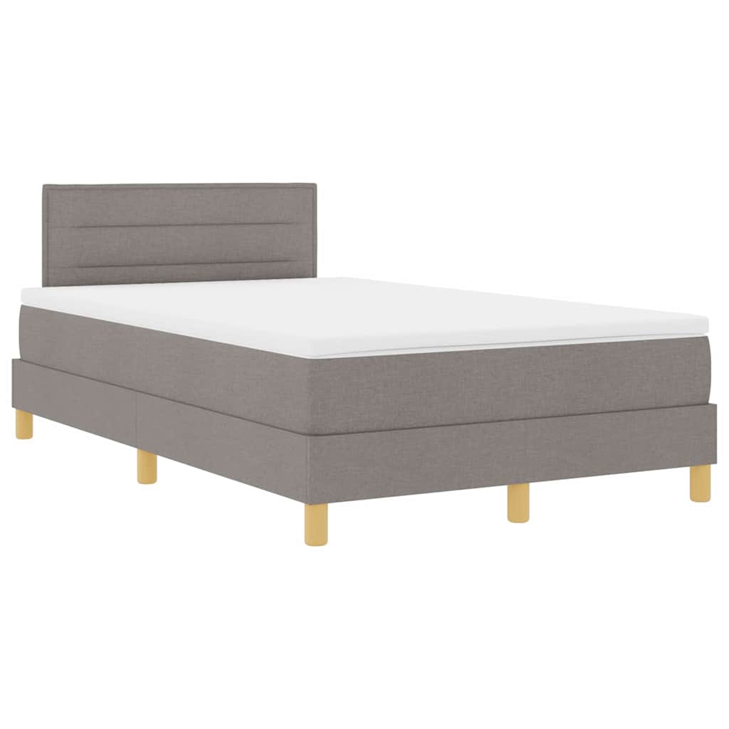 LED Box Spring Krevet Sivo-smeđa 120 x 190 cm tkanina