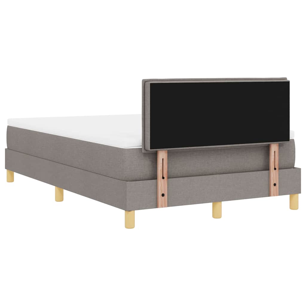 LED Box Spring Krevet Sivo-smeđa 120 x 190 cm tkanina
