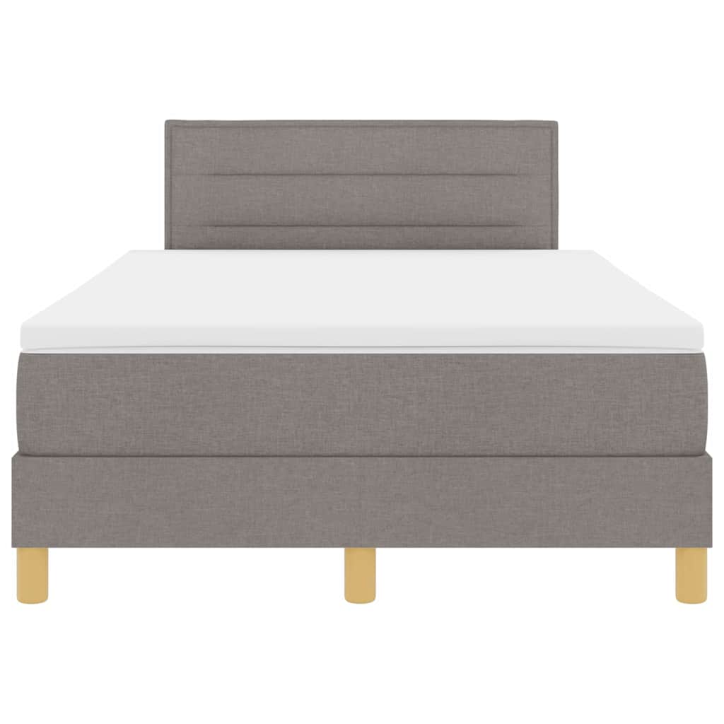 LED Box Spring Krevet Sivo-smeđa 120 x 190 cm tkanina