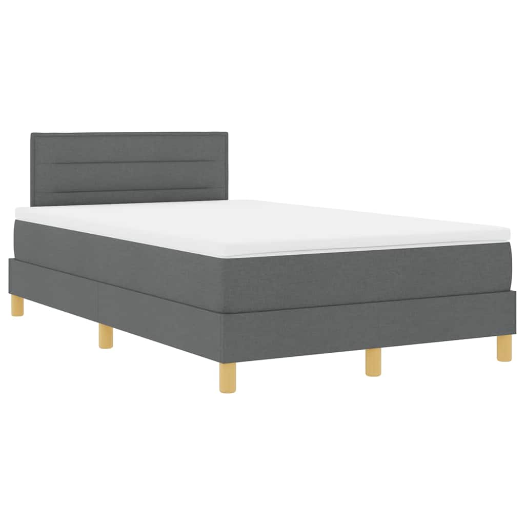 LED Box Spring Krevet Tamno siva 120 x 200 cm tkanina
