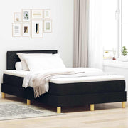 LED Box Spring Krevet s LED trakama Crna 120 x 200 cm tkanina