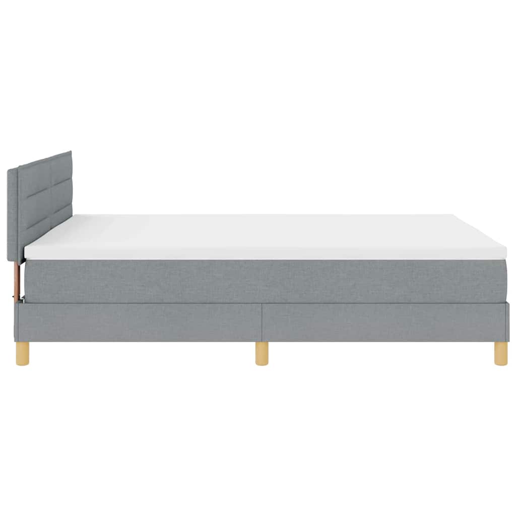 LED Box Spring Krevet Svijetlo siva 140 x 200 cm tkanina