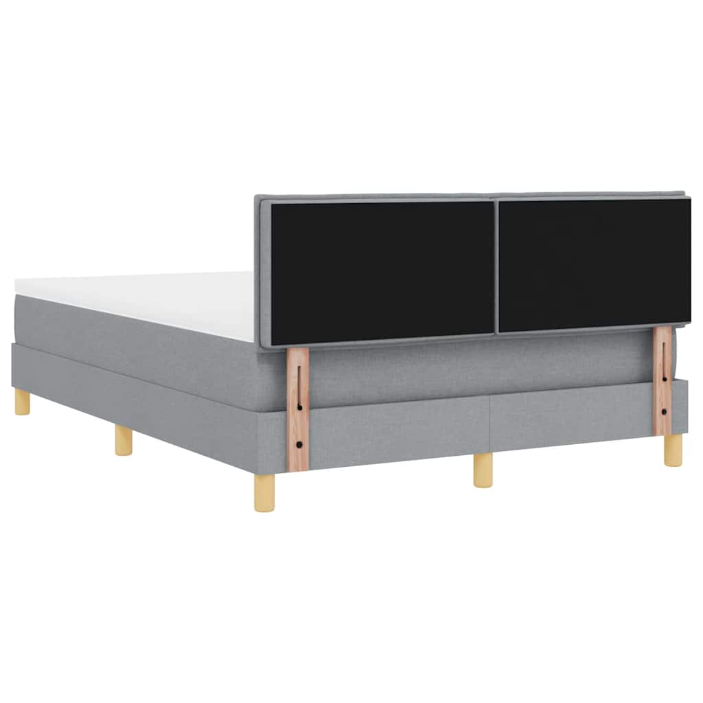 LED Box Spring Krevet Svijetlo siva 160 x 200 cm tkanina
