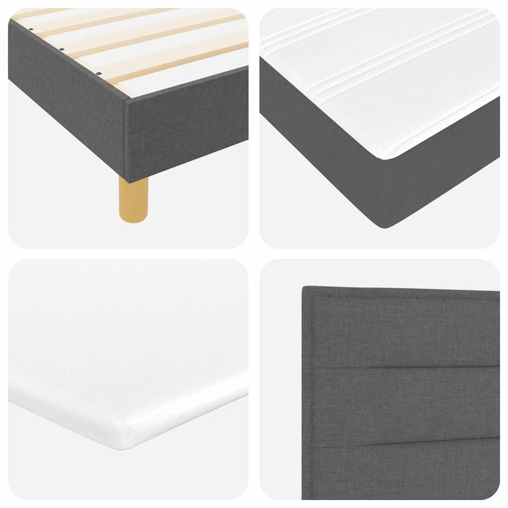 LED Box Spring Krevet Tamno siva 160 x 200 cm tkanina