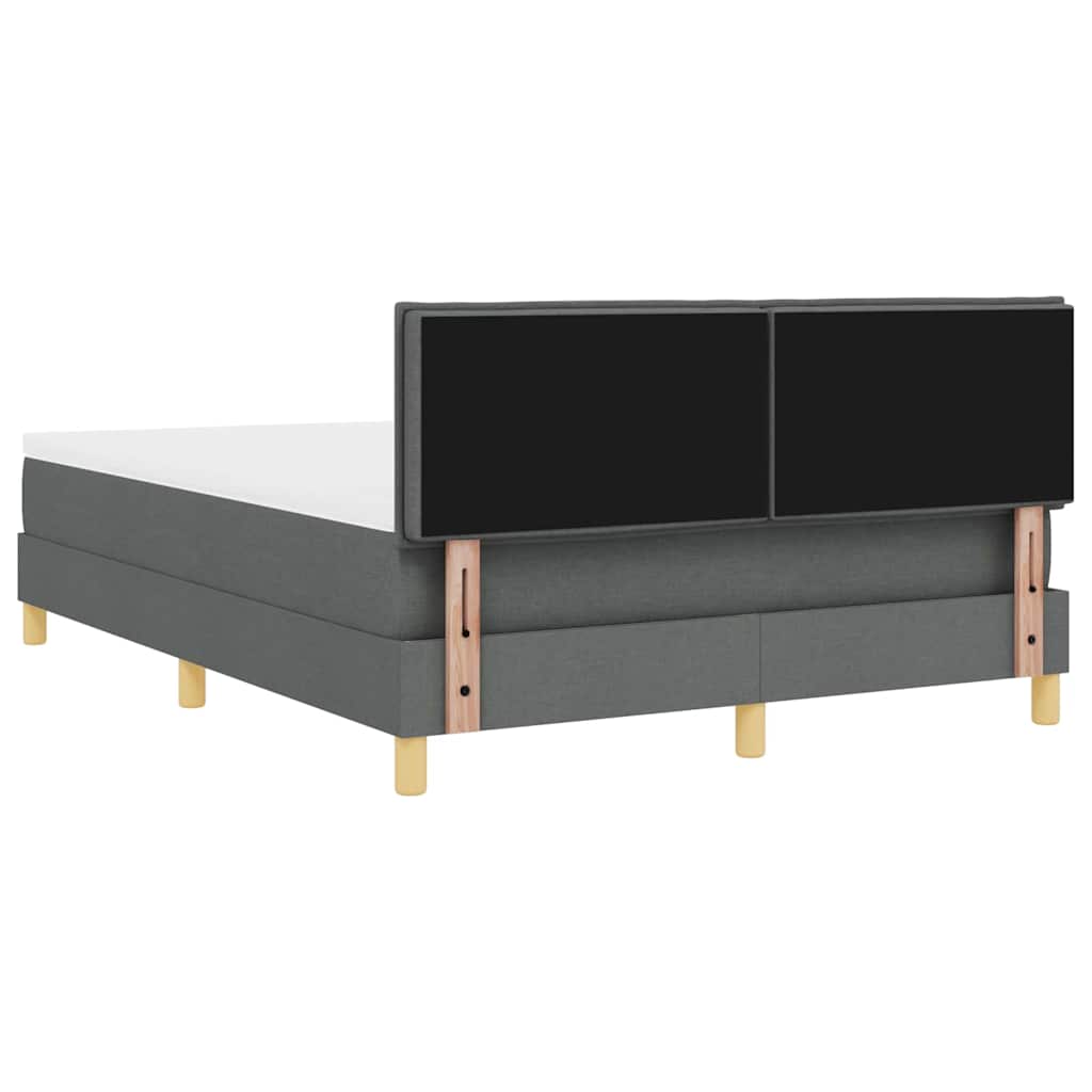 LED Box Spring Krevet Tamno siva 160 x 200 cm tkanina