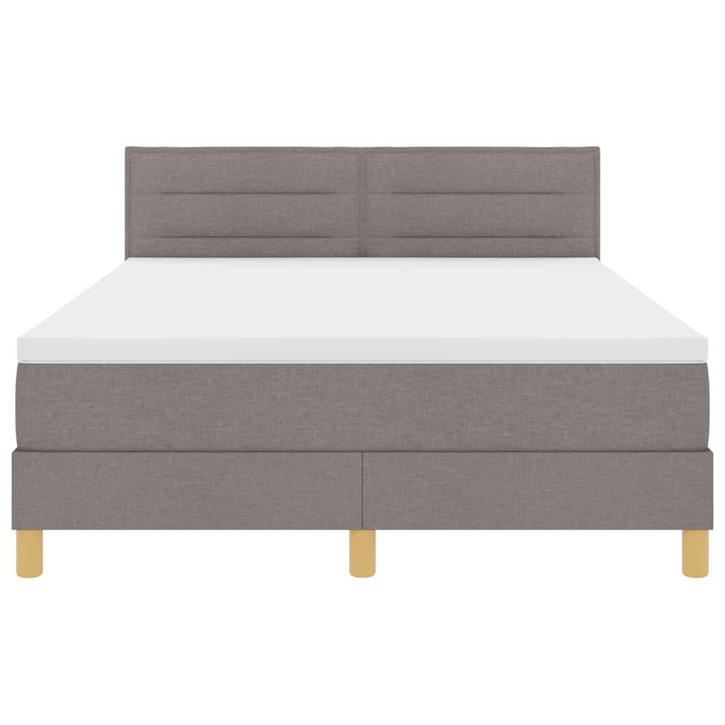 LED Box Spring Krevet Sivo-smeđa 160 x 200 cm tkanina