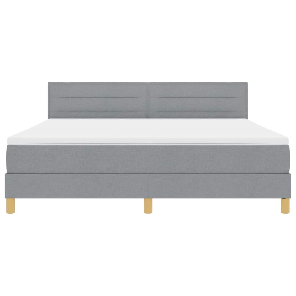 LED Box Spring Krevet Svijetlo siva 180 x 200 cm tkanina