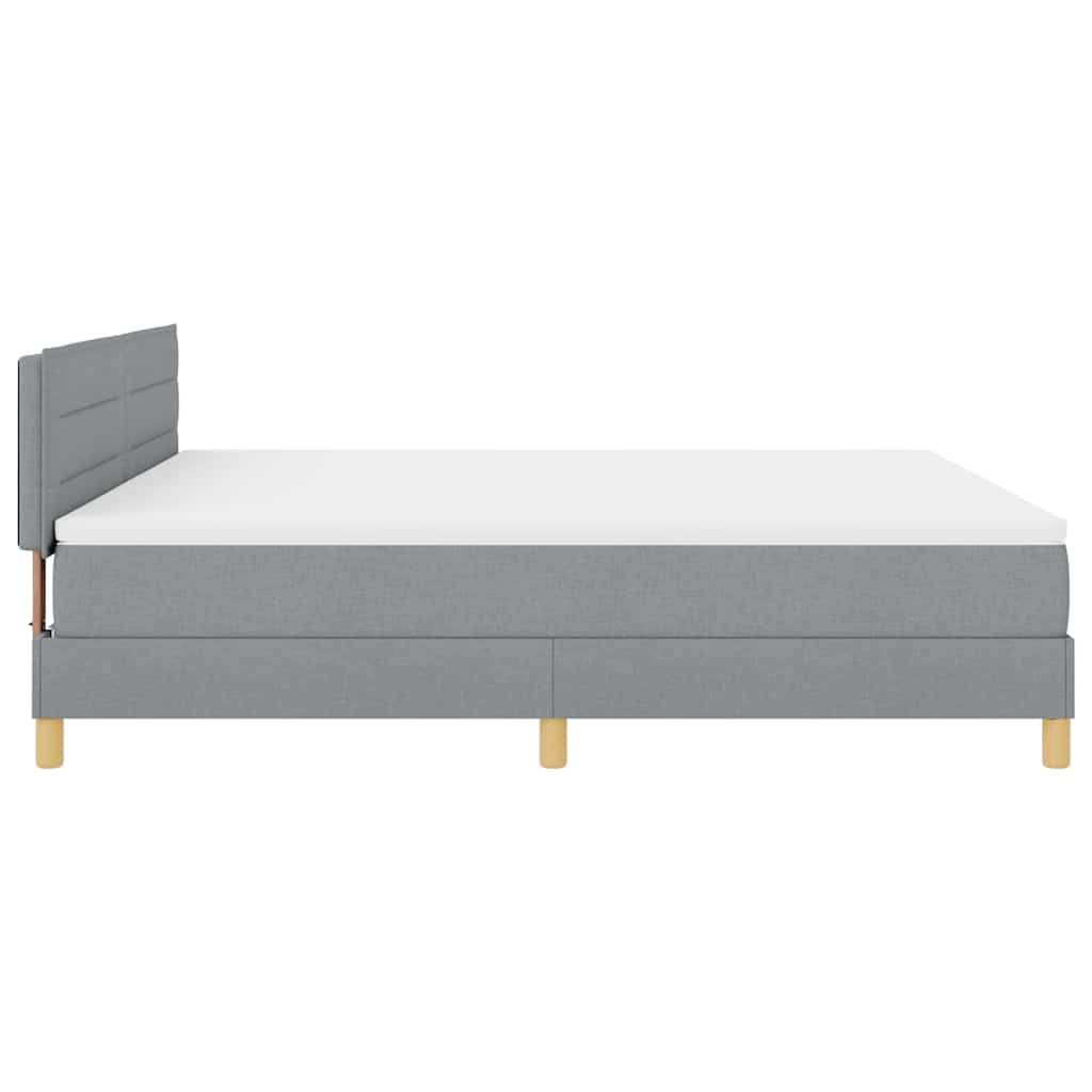 LED Box Spring Krevet Svijetlo siva 180 x 200 cm tkanina