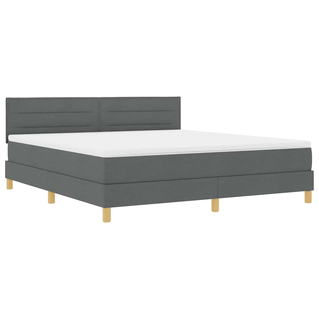 LED Box Spring Krevet Tamno siva 180 x 200 cm tkanina