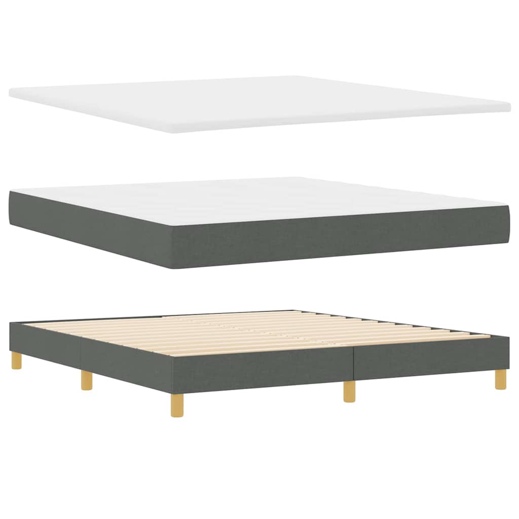 LED Box Spring Krevet Tamno siva 180 x 200 cm tkanina