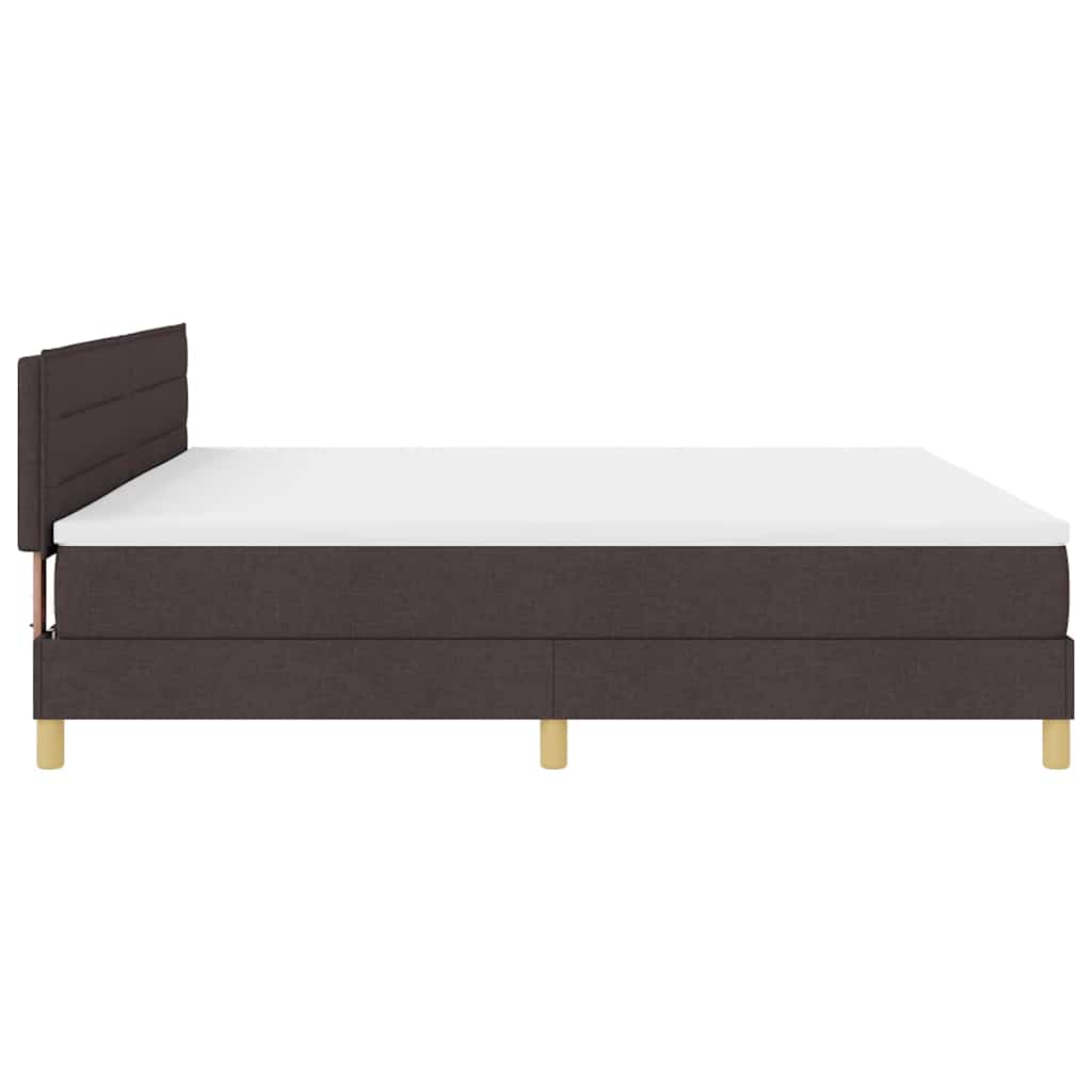 LED Box Spring Krevet Tamno smeđa 200 x 200 cm tkanina