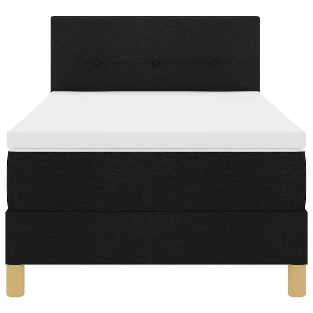 LED Box Spring Krevet s LED trakama Crna 90 x 190 cm tkanina