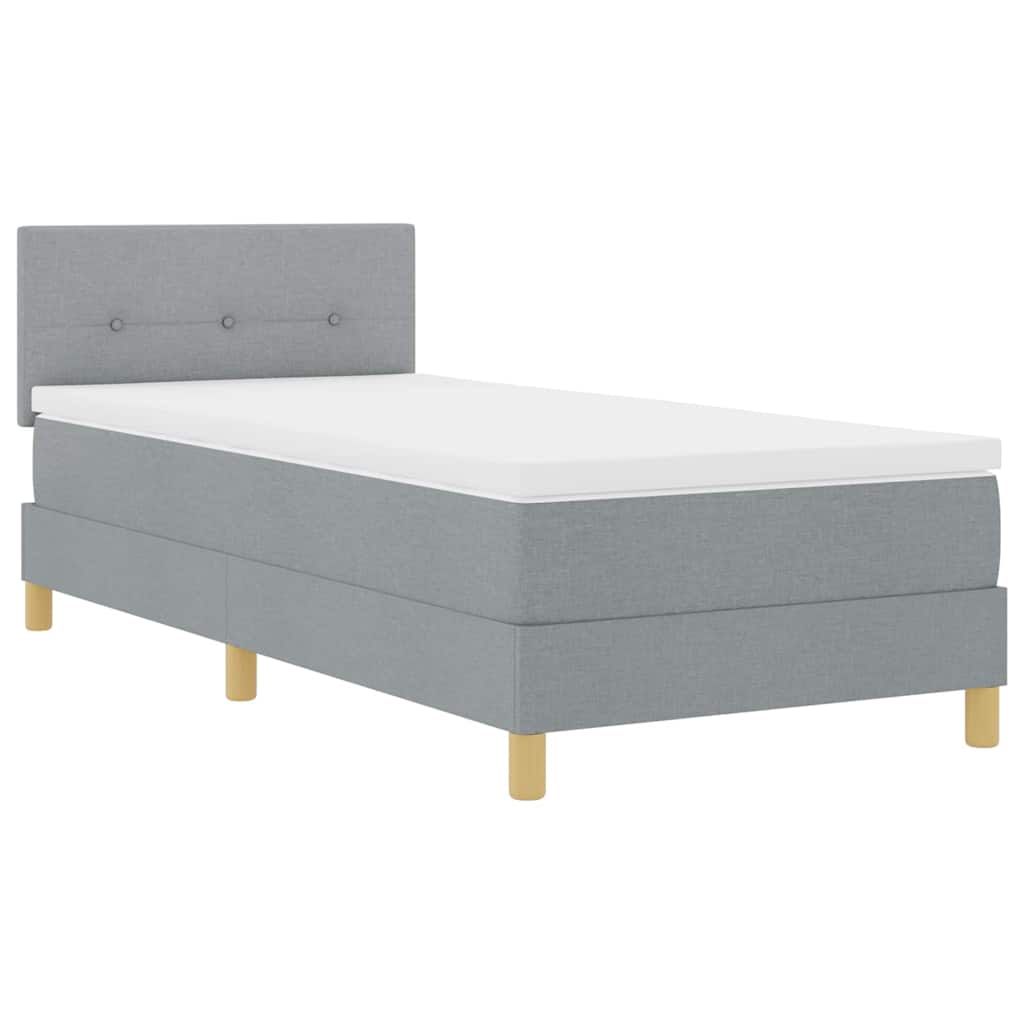 LED Box Spring Krevet Svijetlo siva 100 x 200 cm tkanina