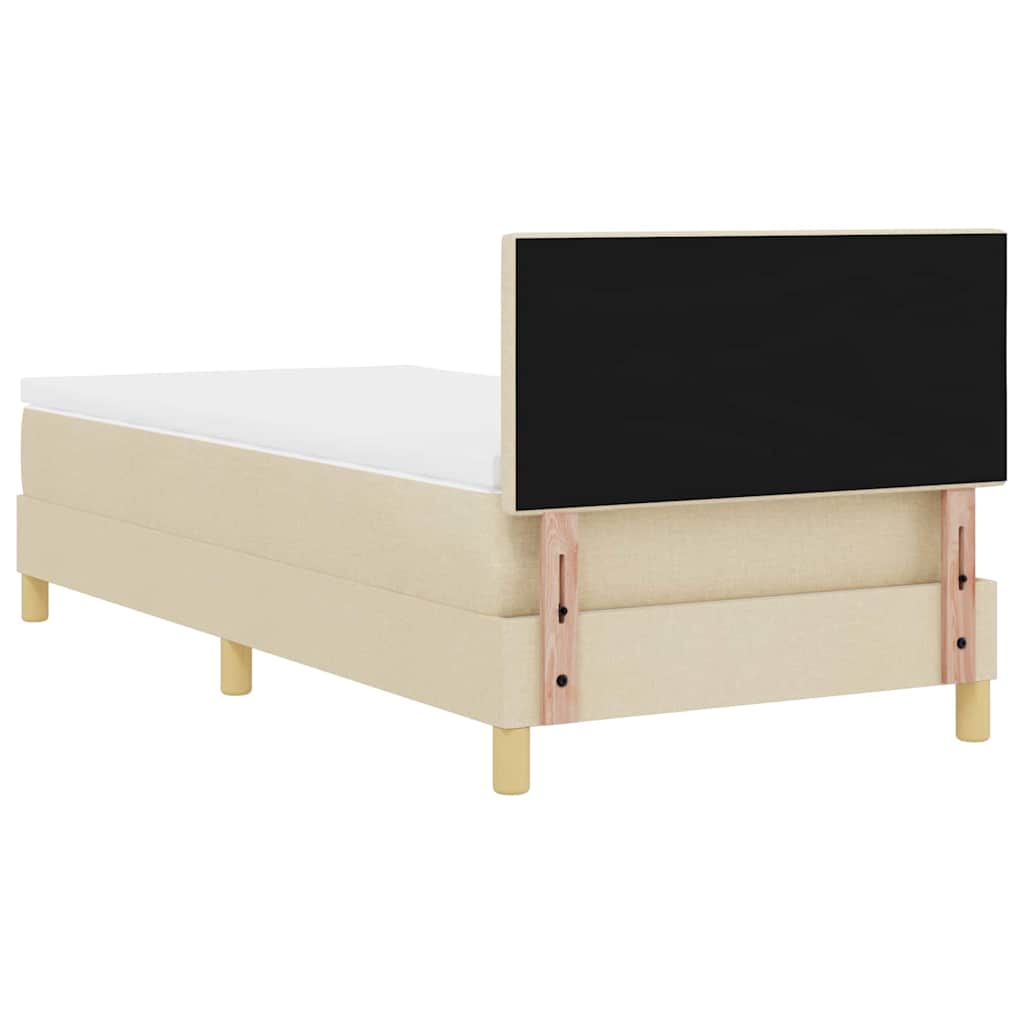 LED Box Spring Krevet s LED trakama Krema 100 x 200 cm tkanina