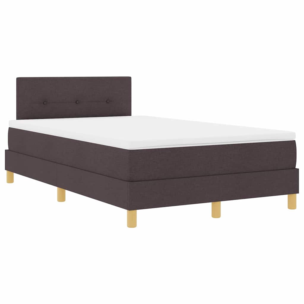 LED Box Spring Krevet Tamno smeđa 120 x 200 cm tkanina