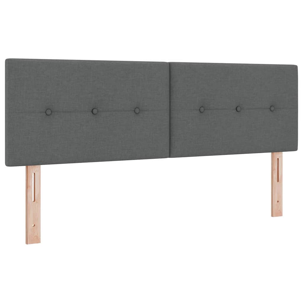 LED Box Spring Krevet Tamno siva 140 x 190 cm tkanina
