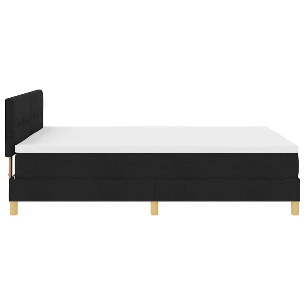 LED Box Spring Krevet s LED trakama Crna 140 x 190 cm tkanina