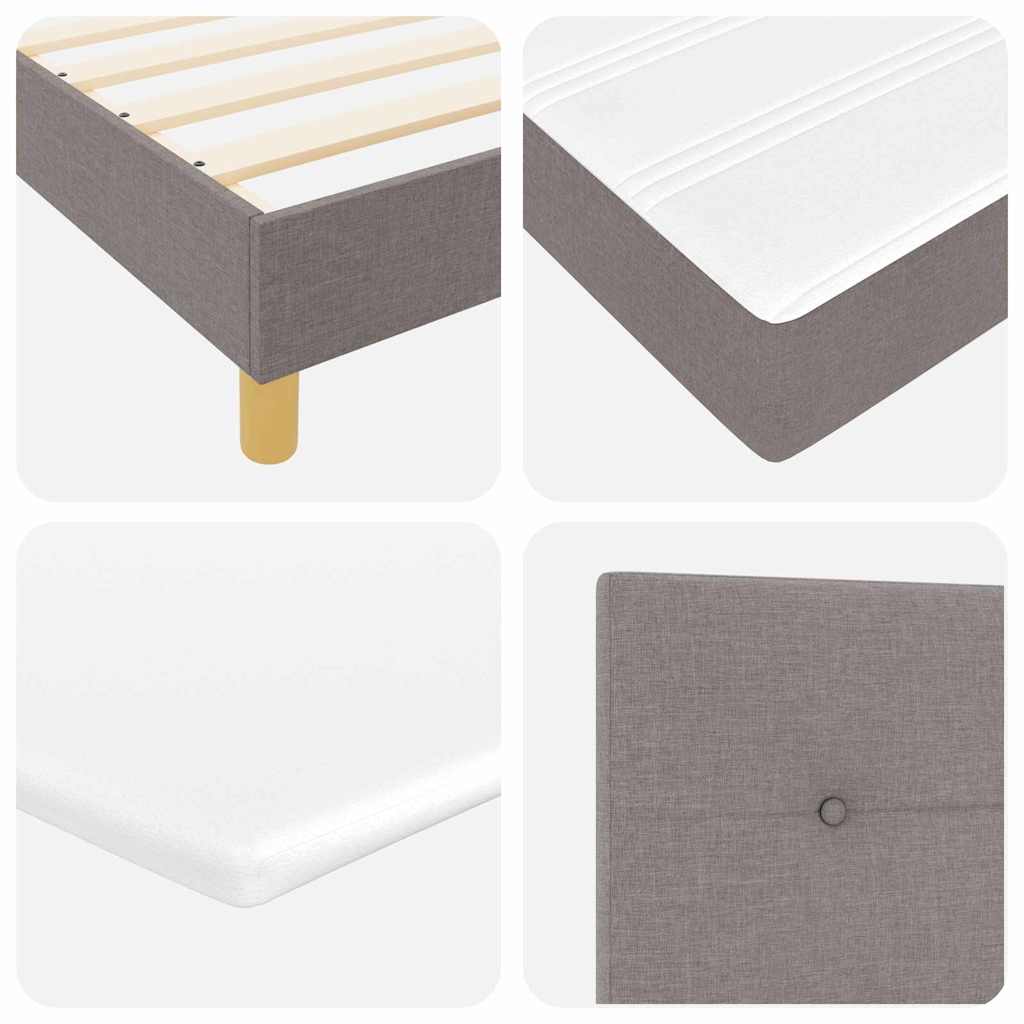 LED Box Spring Krevet Sivo-smeđa 140 x 200 cm tkanina