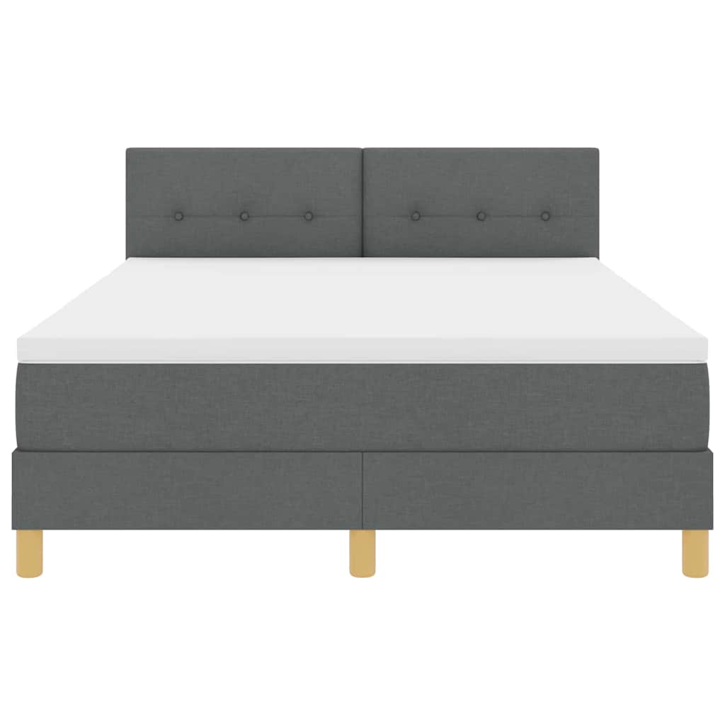 LED Box Spring Krevet Tamno siva 160 x 200 cm tkanina