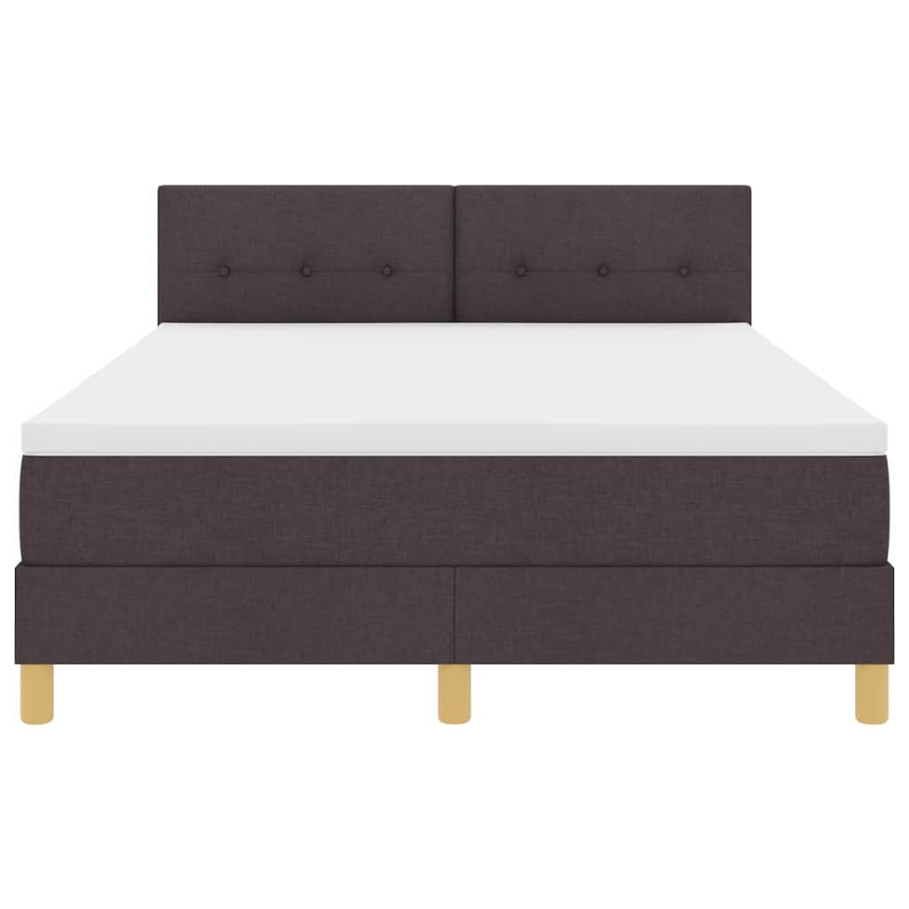 LED Box Spring Krevet Tamno smeđa 160 x 200 cm tkanina