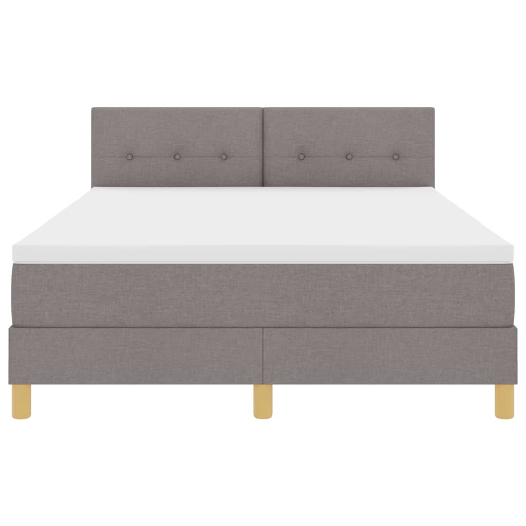LED Box Spring Krevet Sivo-smeđa 160 x 200 cm tkanina