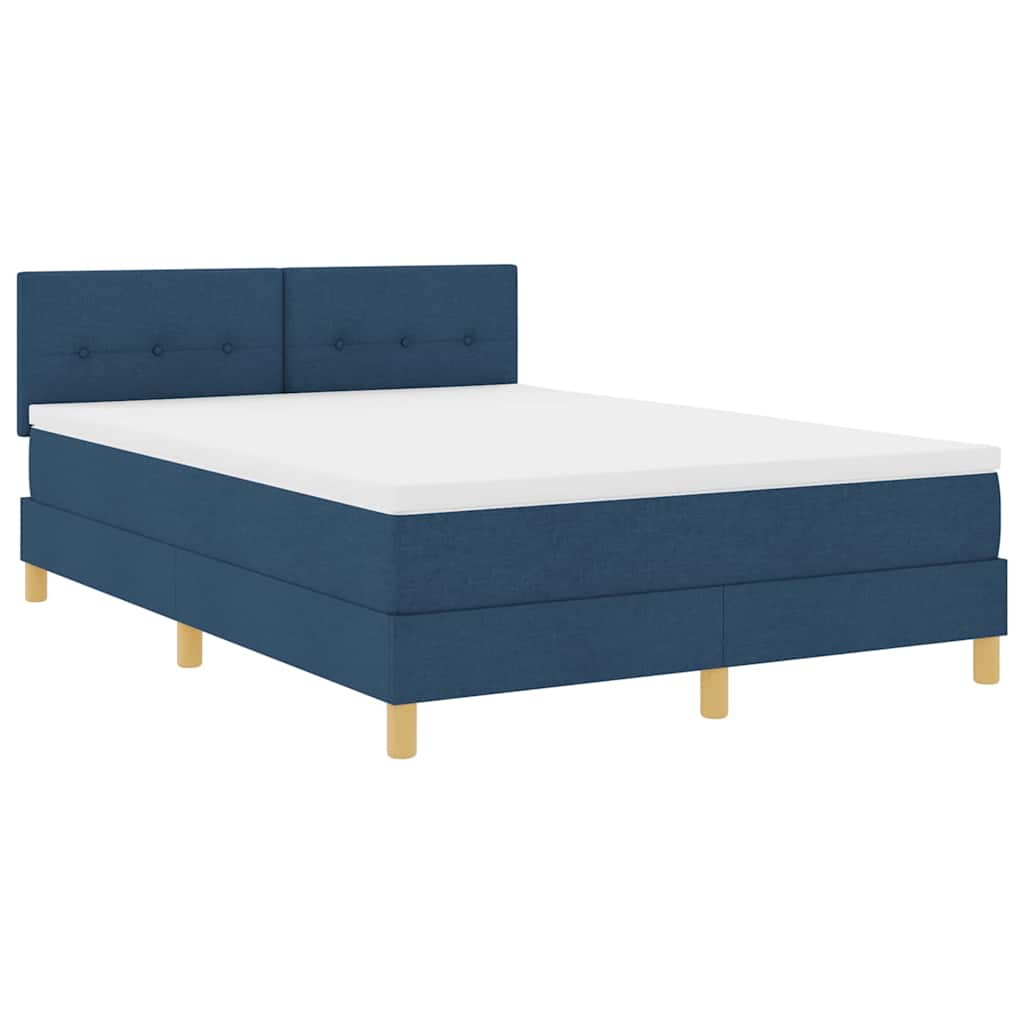 LED Box Spring Krevet s LED trakama Plava 160 x 200 cm tkanina