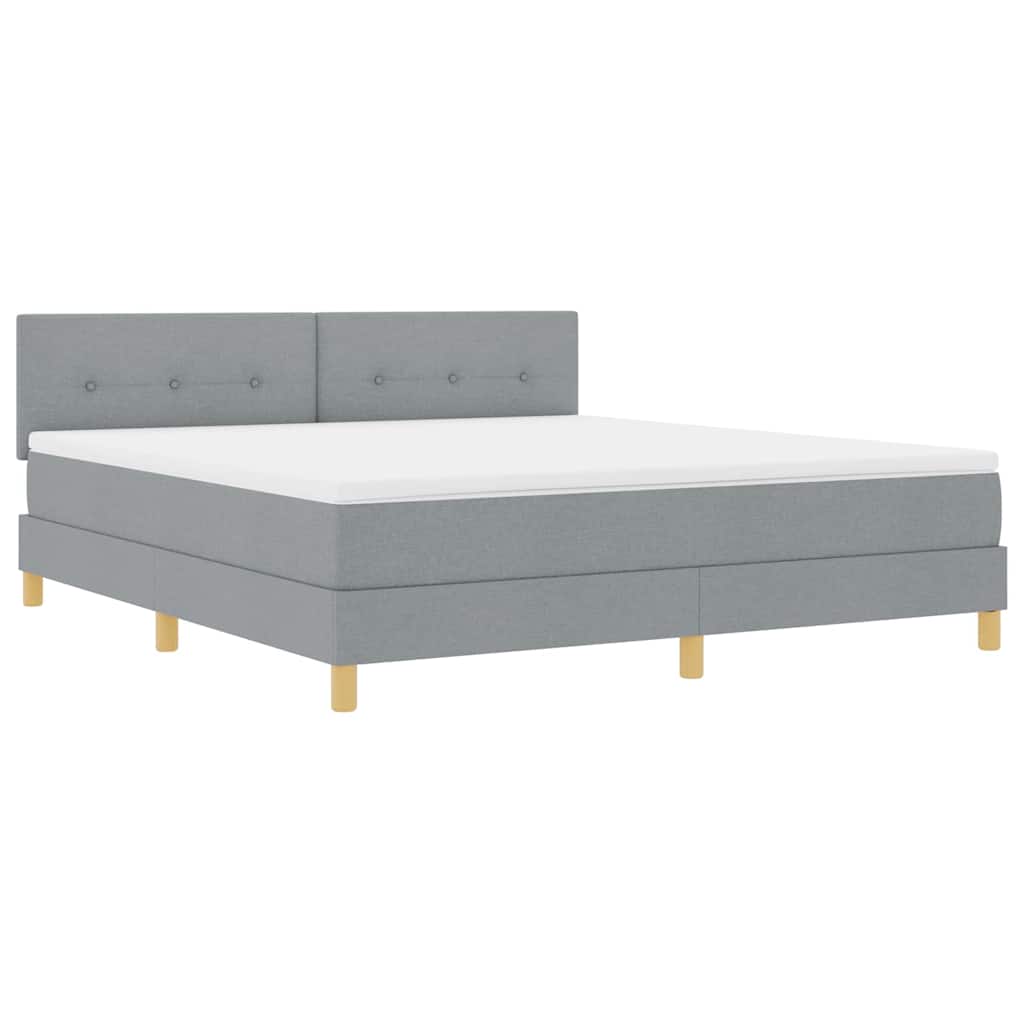 LED Box Spring Krevet Svijetlo siva 180 x 200 cm tkanina