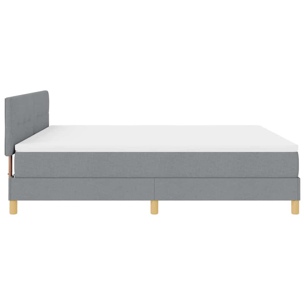 LED Box Spring Krevet Svijetlo siva 180 x 200 cm tkanina