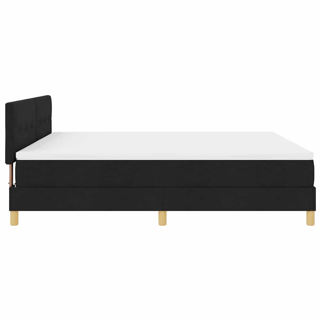 LED Box Spring Krevet s LED trakama Crna 180 x 200 cm tkanina